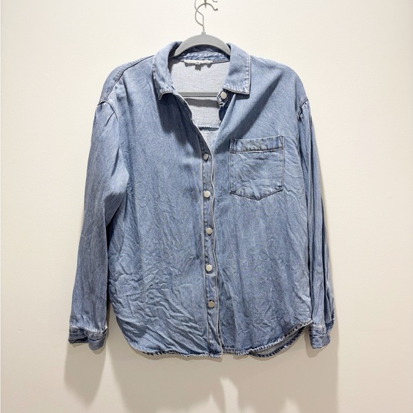 Jane and Delancey Tops - Jane and Delancey Blue Button Down Shirt Casual Denim Western Lyocell Sz M